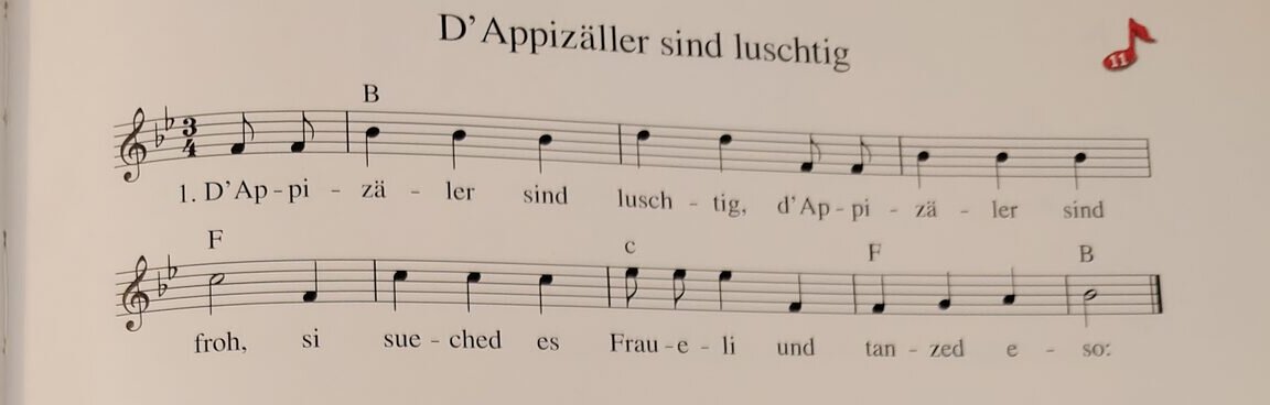 Notenblatt aus dem Liederheft