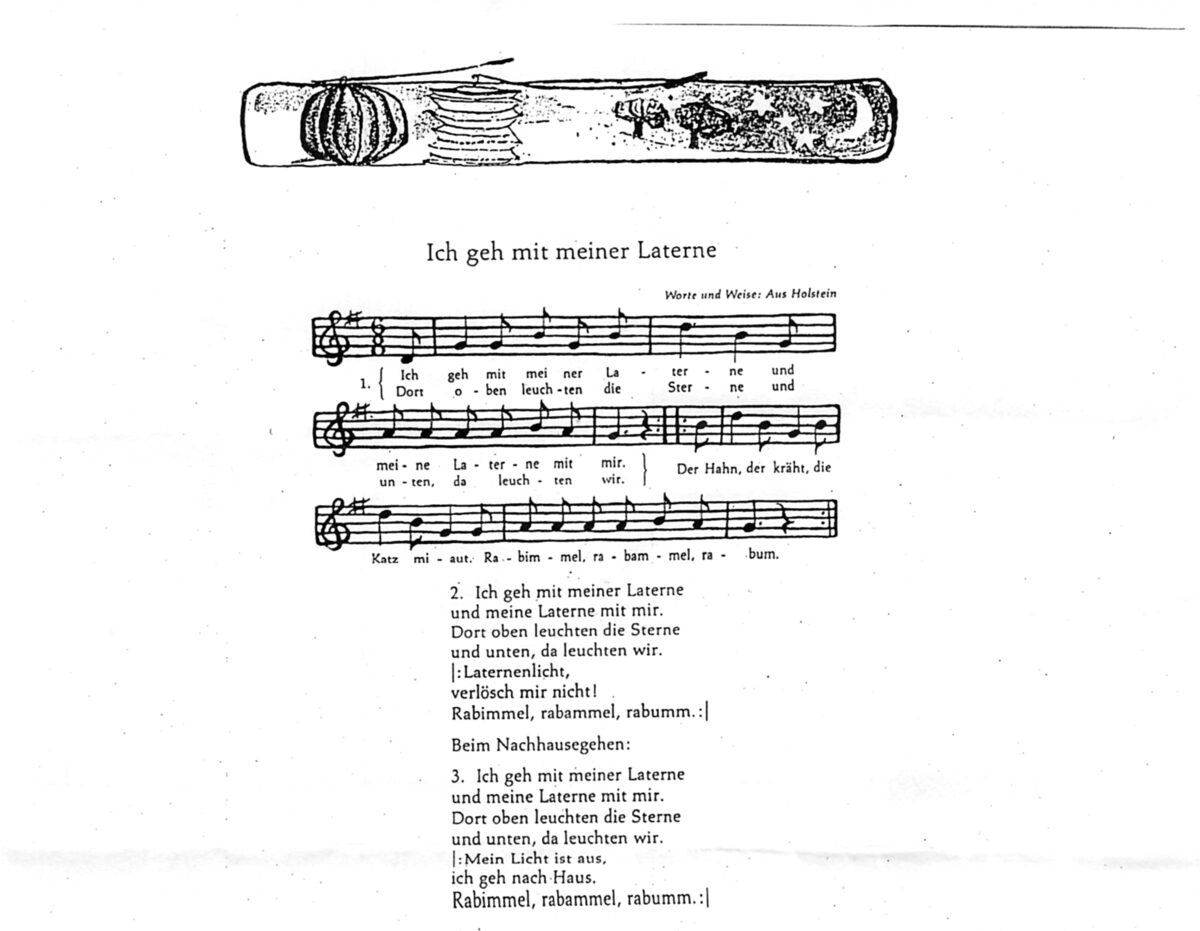 Notenblatt aus dem Liederheft